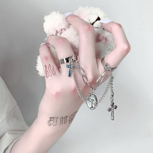 Bagues D'ouverture De Grande Croix Noire Vintage Pour Femmes Et Hommes, Bijoux De Fête, Bague De Document En Métal Chic, Cadeaux D'halloween