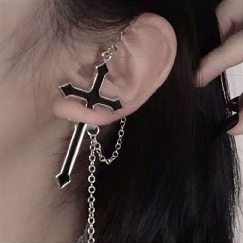 Bagues D'ouverture De Grande Croix Noire Vintage Pour Femmes Et Hommes, Bijoux De Fête, Bague De Document En Métal Chic, Cadeaux D'halloween