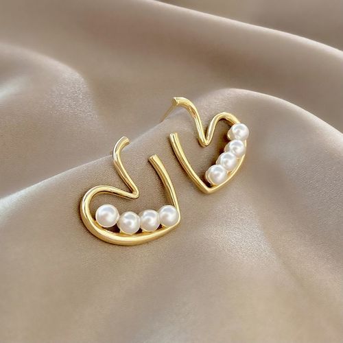 Boucles D'oreilles À Tige Perle Fleur Coquillage Blanc Pour Femme, Ensemble De Boucles D'oreilles Boule Double Face, Bijoux Élégants, Mode Vintage Exquise