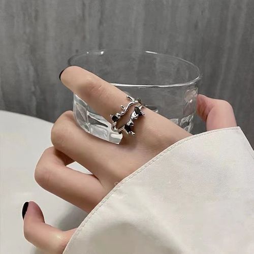 Bague Ouverte En Forme De C¿Ur Pour Femmes, Bijou De Luxe Kpop Rose, Bijoux Esthétique Grunge Vintage, Accessoires Emo Y2k, Nouvelle Collection 2022