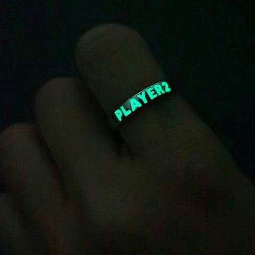Bague De Couple Lumineuse Pour Femmes Et Hommes, Rétro, Lueur Dans Le Noir, Couleur Argent, Réglable, Couple, Bagues, Cadeau, Bijoux