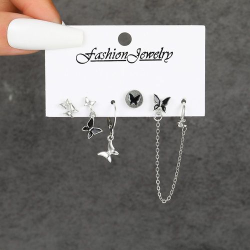 Boucles D'oreilles De Tempérament En Cristal Rose Pour Femmes, Piercing Pour Oreilles, Mode Coréenne, Personnalité, Y2k, Nouveau, 2023, Ensemble De 6 Pièces