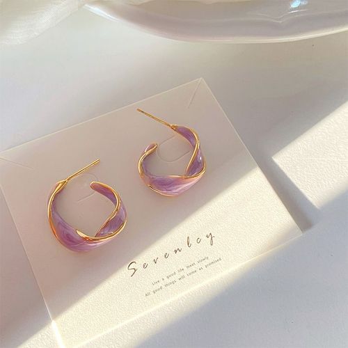 Boucles D'oreilles C¿Ur En Cristal Violet Y2k Pour Femmes, Bijoux De Luxe Léger Egirl Emo Doux Vent Frais, Cadeaux De Saint Valentin À La Mode