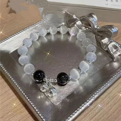 Bracelet En Opale Et Cloche Pour Femmes, Mode Coréenne, Ins Pierre De Lune, Perle De Cristal, Luxe, Pendentif Pour Filles
