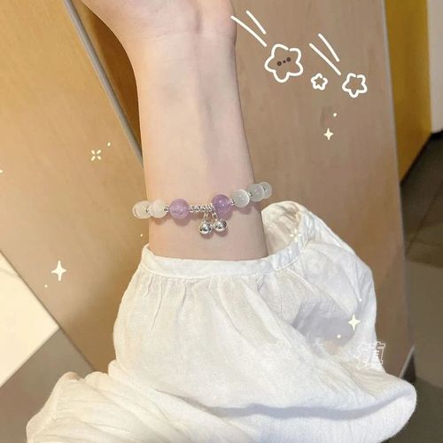 Bracelet En Opale Et Cloche Pour Femmes, Mode Coréenne, Ins Pierre De Lune, Perle De Cristal, Luxe, Pendentif Pour Filles