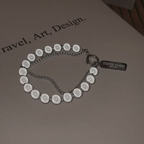 Bracelet Plaqué Argent Pour Femme, Pendentif Ours, Étiquette, Breloque, Bracelet Document, Optique Rétro, Bijoux De Luxe, Johip Hop