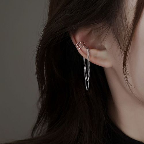 Boucle D'oreille En Cristal Pour Femme, Bijou Non Piercing, Couleur Argent, Strass, Étoile, Faux Cartilage, 1 Pièce