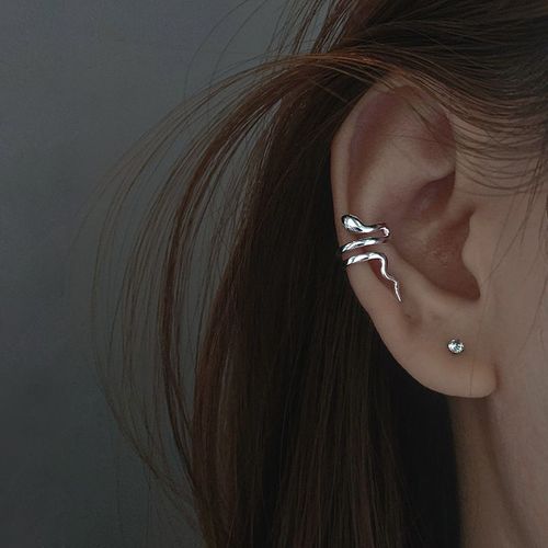 Boucle D'oreille En Cristal Pour Femme, Bijou Non Piercing, Couleur Argent, Strass, Étoile, Faux Cartilage, 1 Pièce
