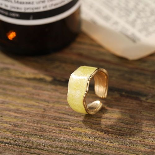 Bague Géométrique Vintage Pour Femme, Émail, Goutte À Goutte, Glaçure, Coréen, Fait À La Main, Violet, Ouvert, Bijoux, Cadeaux De Voyage