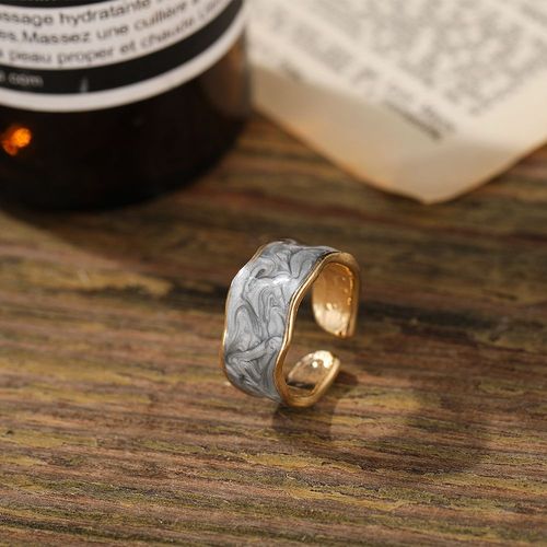 Bague Géométrique Vintage Pour Femme, Émail, Goutte À Goutte, Glaçure, Coréen, Fait À La Main, Violet, Ouvert, Bijoux, Cadeaux De Voyage