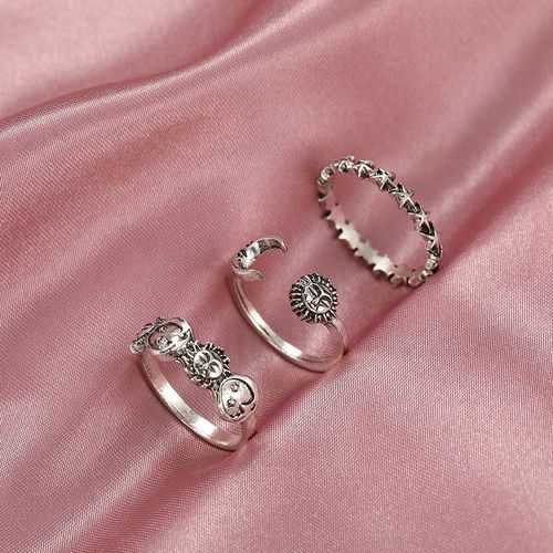 Bague Vintage Plaqué Argent Avec Ailes D'ange Pour Femme, Gothique, Punk, Steampunk, C¿Ur, Papillon, Crâne, Ensemble De Bijoux De Ix, 2021
