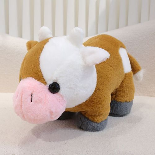 Peluche Vache Ranch, Douce Et Mignonne, Poupée Veau, Compagnon Pour Enfants, Machine À Griffes Marron Et Blanc - 42*20*27cm 0,48kg