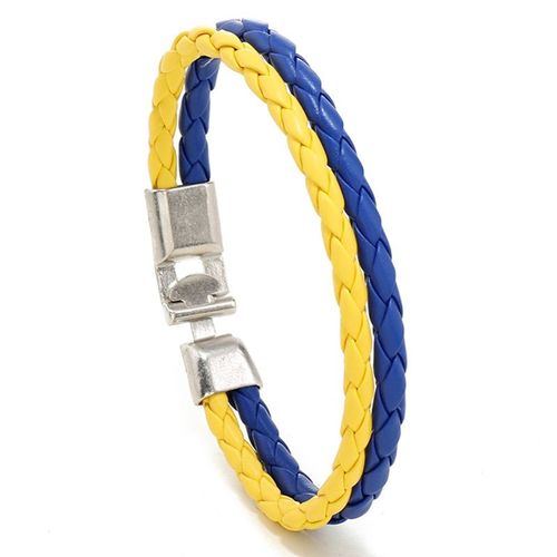Bracelets À Breloques En Ficelle Tissée Pour Femmes Et Hommes, Bijou De Couple, Fait À La Main, Drapeau, Couleur, Jaune, Bleu, Ukraine, Nouveau Design