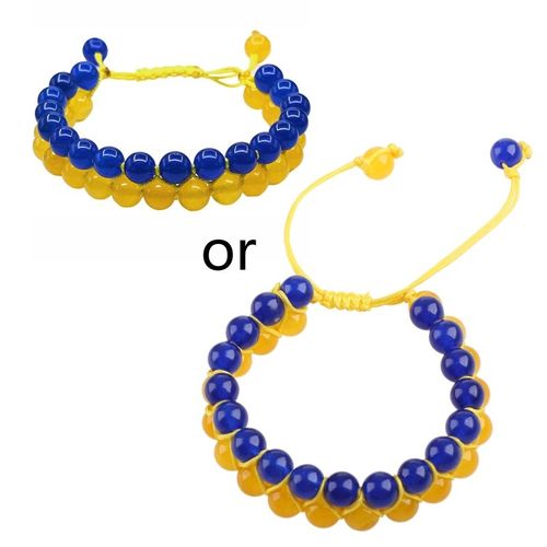 Bracelets À Breloques En Ficelle Tissée Pour Femmes Et Hommes, Bijou De Couple, Fait À La Main, Drapeau, Couleur, Jaune, Bleu, Ukraine, Nouveau Design