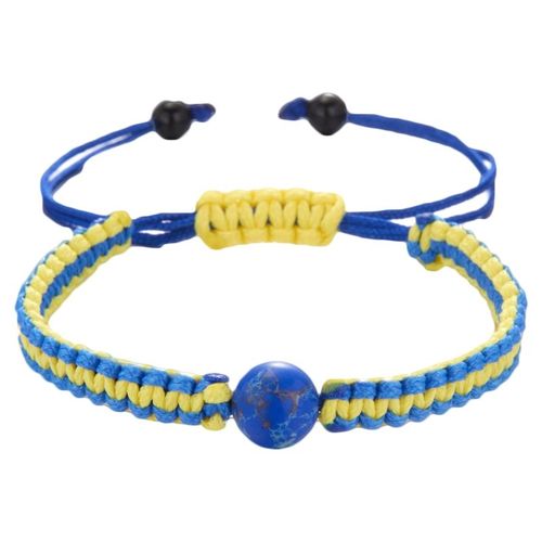 Bracelets À Breloques En Ficelle Tissée Pour Femmes Et Hommes, Bijou De Couple, Fait À La Main, Drapeau, Couleur, Jaune, Bleu, Ukraine, Nouveau Design