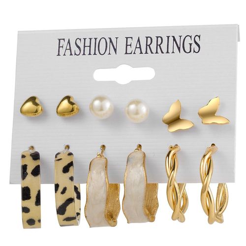 Boucles D'oreilles Créoles Rondes En Acrylique Géométrique Bohème Pour Femmes, Boucles D'oreilles Coeur Papillon En Résine Colorée, Cadeau De Bijoux