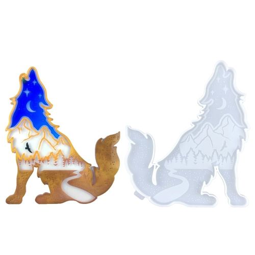 Brillant Silicone Ours Loup Moule Mural Saint Valentin Stéréo Moule Bricolage Ornements Pendentif Résine Époxy Artisanat Moules