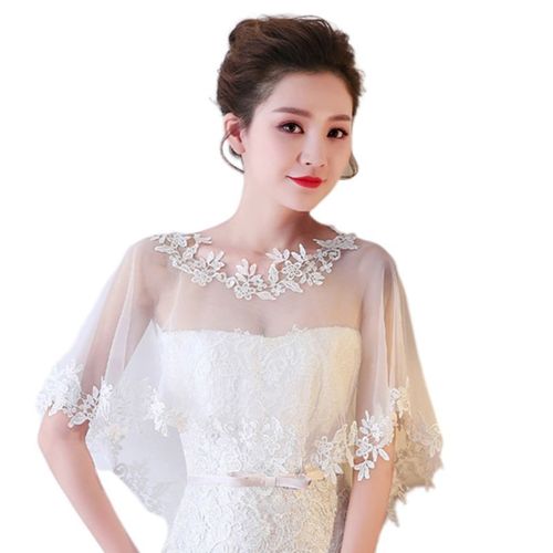 Cape De Soirée En Dentelle Florale Pour Femmes, Monocouche, Haut Et Bas, Châle, Garniture D'épissure, Boléro
