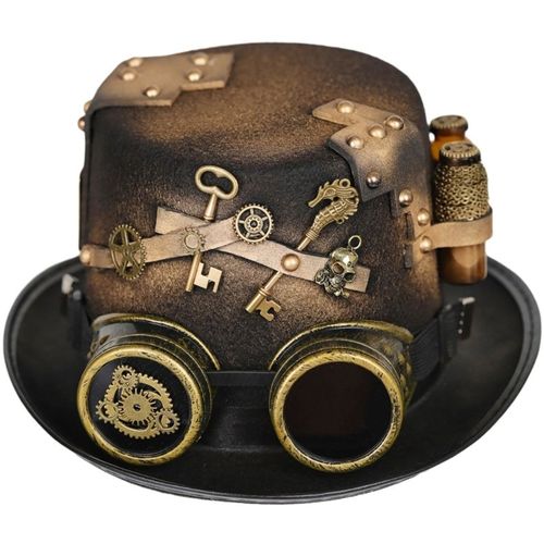 Steampunk Chapeau Haut De Forme Avec Des Lunettes Halloween Melon Chapeau Haut De Forme Gay Jazz Chapeau Carnaval Livraison