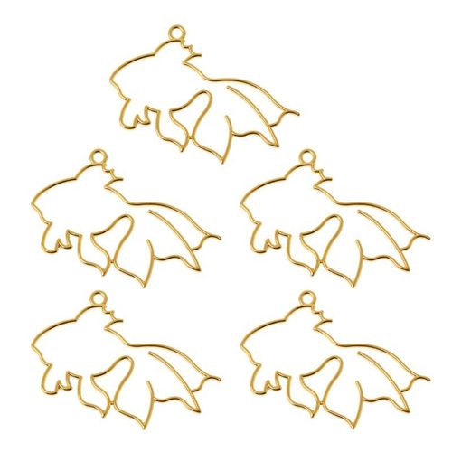 Collier Pendentif Avec Cadre En Métal Doré, 6 Pièces, Mignon Cadre Ajouré, Chaton Chat, Uv, Résine Époxy, Outils, Accessoires Faits À La Main