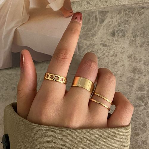 Ensemble De Bagues Vintage En Or Pour Homme Et Femme, Bijoux En Forme De C¿Ur, Papillon Creux, Perle, Croix, Géométrique, 22 Pièces