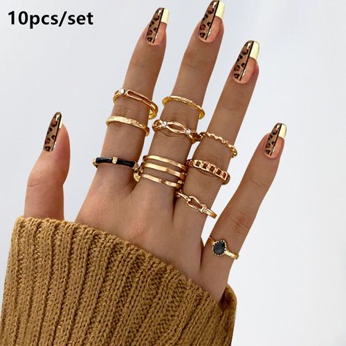 Ensemble De Bagues Vintage En Or Pour Homme Et Femme, Bijoux En Forme De C¿Ur, Papillon Creux, Perle, Croix, Géométrique, 22 Pièces