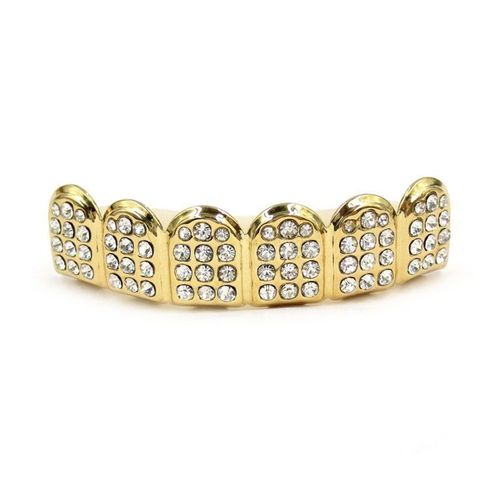 Niche Bouche Caps Dent Pour Grillz Bretelles Sertie De Diamants Rappeur Dents Bijoux Dropship