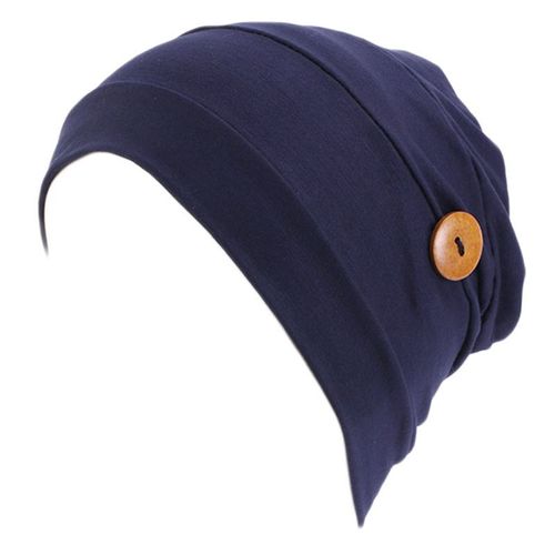 Casquette Turban Plissée En Coton Modal Pour Femmes, Porte-Masque Facial Avec Bouton Fixe, Couleur Unie, Protection Des Oreilles, Enveloppement De Tête, Chimio Extensible