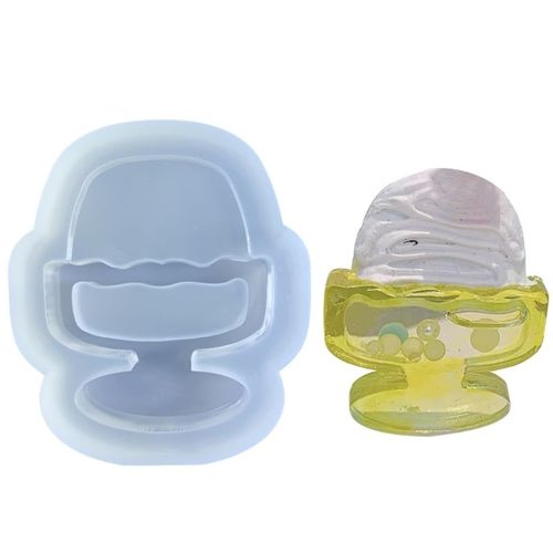 Géométrie Sorbet Dessert Tasse Résine Moulage Silicone Moule Femme Porte-Clés Pendentif Décoratif Quicksand Moule Pour Diy
