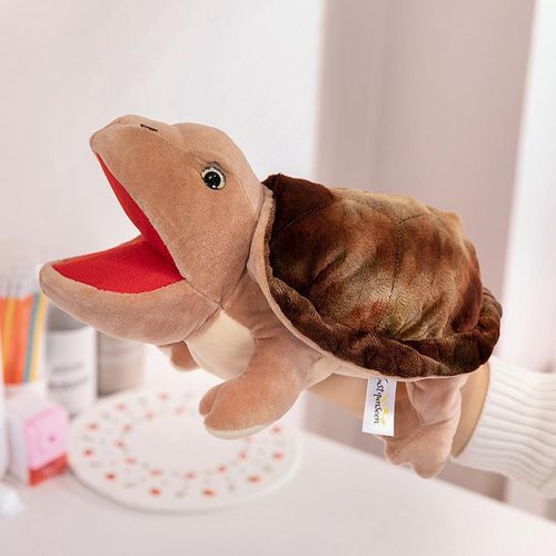 Marionnette À Main Amphibie Crocodile Lézard Jouet En Peluche Bouche Mobile Parent-Enfant Poupée Ventriloque Interactive Tortue 30cm 0,175kg -