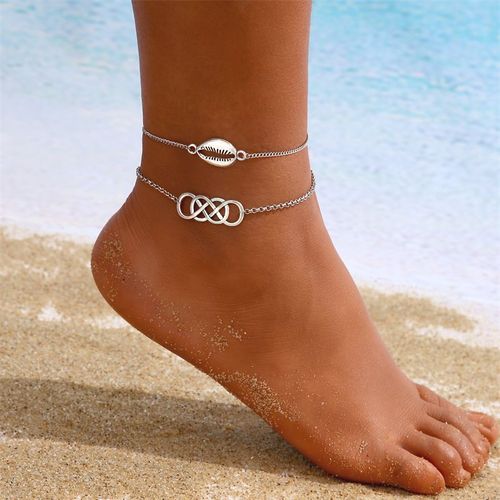 Bracelets De Cheville En Coquillage Bohème Pour Femmes, Chaîne En Perles, Couleur Or, À La Mode, En Métal, Accessoire De Plage, Bijoux D'été