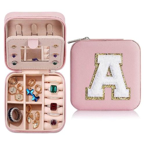 Cuirs Bijoux Présentoir Portable Bijoux Organisateur Boîte Collier Boucle D'oreille Anneau Présentoir Support Avec Miroir