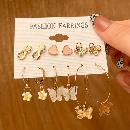Ensemble De Boucles D'oreilles En Métal Plaqué Argent Pour Femmes, Cercle Géométrique, Boucles D'oreilles Pendantes, Ensembles De Boucles D'oreilles Pendantes, Bijoux Chimexquis