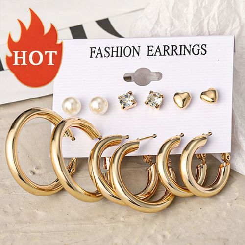 Ensemble De Boucles D'oreilles En Métal Plaqué Argent Pour Femmes, Cercle Géométrique, Boucles D'oreilles Pendantes, Ensembles De Boucles D'oreilles Pendantes, Bijoux Chimexquis