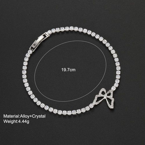 Bracelets En Cristal Plaqué Argent Pour Femme, Accessoires De Bijoux Fantaisie, Breloque Papillon, Luxe Abordable, Fête De Mariage