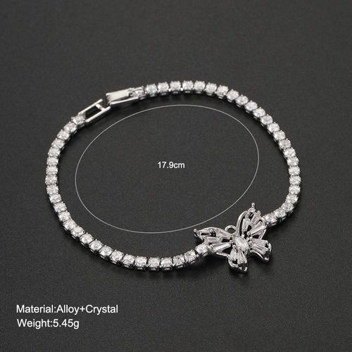Bracelets En Cristal Plaqué Argent Pour Femme, Accessoires De Bijoux Fantaisie, Breloque Papillon, Luxe Abordable, Fête De Mariage
