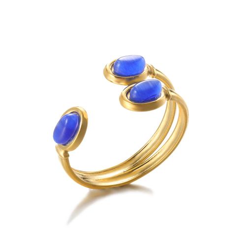 Bague Vintage Opale Pour Femmes, Anneau En Acier Inoxydable, Ouverture En Pierre De Lune, Anneau À La Mode Y2k, Bijoux Créatifs, Esthétique, Cadeaux Pour Les Meilleures Amies