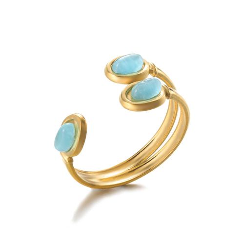 Bague Vintage Opale Pour Femmes, Anneau En Acier Inoxydable, Ouverture En Pierre De Lune, Anneau À La Mode Y2k, Bijoux Créatifs, Esthétique, Cadeaux Pour Les Meilleures Amies
