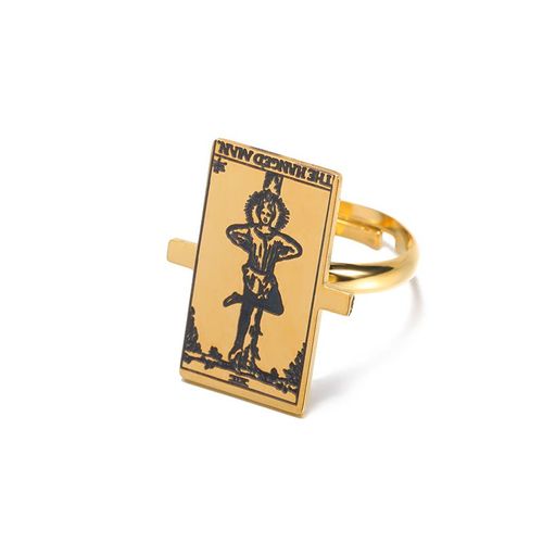 Bagues De Tarot Occulte Vintage Pour Femmes Et Hommes, Anneau De Doigt En Acier Inoxydable Porte-Bonheur De Divination Ajustable, Bijoux Amulette Arcanes