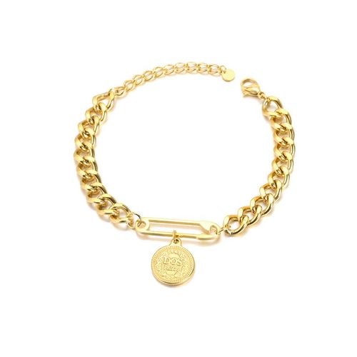 Bracelet Dos Pesos En Métal Avec Boucle Ot Pour Homme Et Femme, Imitation De Perles, Style Cubain, Punk, Vintage, Chaîne Épaisse, Bijoux, Cadeau
