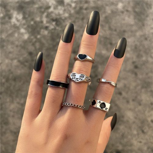 Ensemble De Bagues En Forme D'éléphant, Vintage, Couleur Argent, Fleur, Yeux, Pour Femmes Et Hommes, Punk, Plaqué Argent, Tendance, Bijoux, Cadeaux, 2022