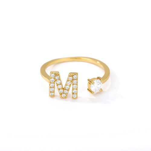 Initiale A-Z 26 Lettre Bague Pour Femmes Couple Fiançailles Bijoux De Mariage Hommes Charme Bague Cadeau De Noël Zcomprend Sur Incrustation Réglable