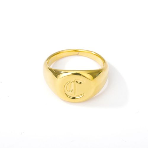 A-Z Initiale Lettre En Acier Inoxydable Bijoux Anneaux Pour Femmes Hommes Vintage Alphabet En Métal Chimcouple Chunky Anneaux Bague Bff Cadeaux