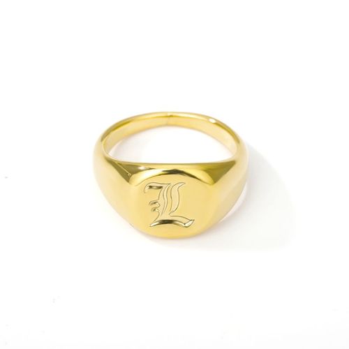 A-Z Initiale Lettre En Acier Inoxydable Bijoux Anneaux Pour Femmes Hommes Vintage Alphabet En Métal Chimcouple Chunky Anneaux Bague Bff Cadeaux