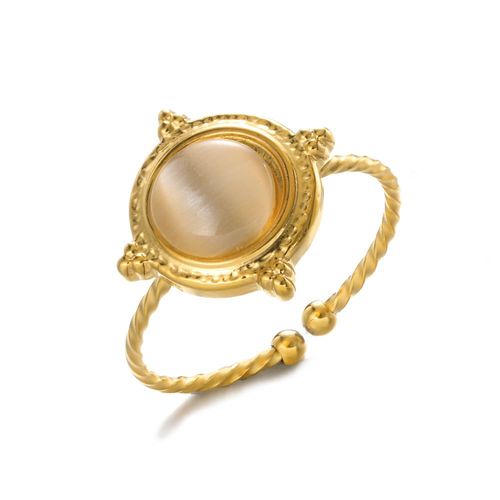 Chimopal-Bague En Pierre Naturelle Bleue Verte Irrégulière Pour Femme, Acier Inoxydable, Bague Esthétique, Cadeau De Bijoux De Mariage Vintage