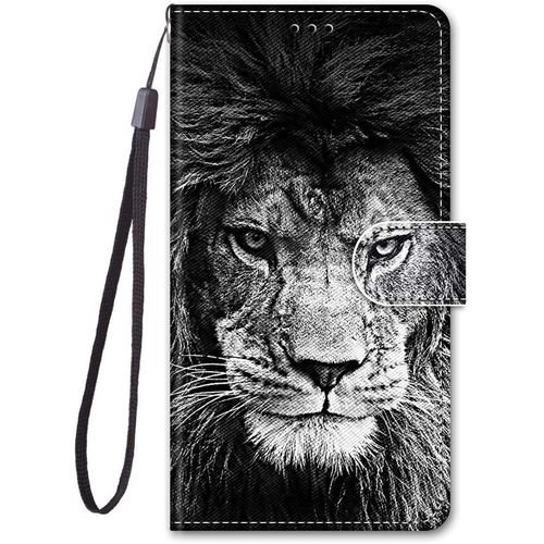 Cuir Coque Pour Samsung Galaxy A5 2017 Antichoc Avec Support Clapet Design Silicone Animal Motif Dr?Le Etui Bumper 360 Kickstand Case Cover Housse Fille Femme Homme Portefeuille - Lion
