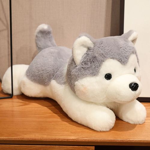 Peluche Husky Mignonne, Poupée Chiot, Compagnon De Sommeil Pour Enfants, Poupée Marionnette Husky Gris - 30 Cm (0,16 Kg)