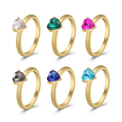 Bague Simple En Forme De C¿Ur Rouge Pour Femmes, Bijoux En Pierre De Zircon, Couleur Argent, Cadeau Romantique Pour Petite Amie
