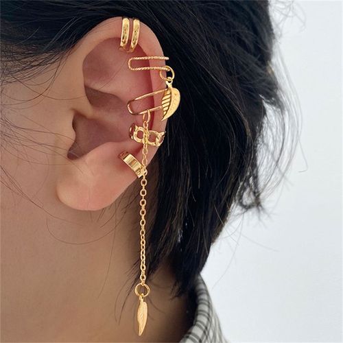 Boucles D'oreilles En Plaqué Or Pour Femmes Et Filles, Sans Piercing, Couleur Argent, Longue Chaîne, Bijoux Tendance, Cadeau