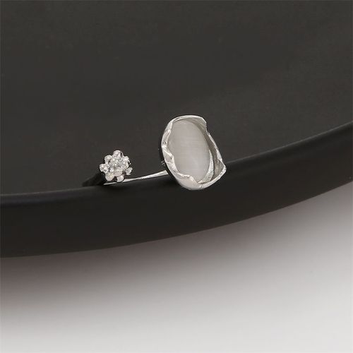 Bague Ouverte Coeur D'amour Pour Femme, Bague En Cristal Géométrique Kpop, Pierre De Lune, Bague Gothique, Accessoires Y2k, Bijoux En Gros